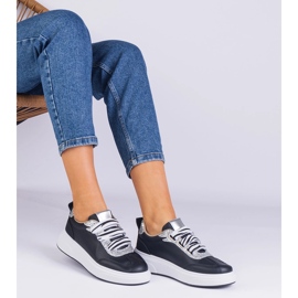 Svarta kvinnors sneakers dekorerade med glitter 3
