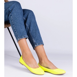 Gul neon lackerad ballerinas 3