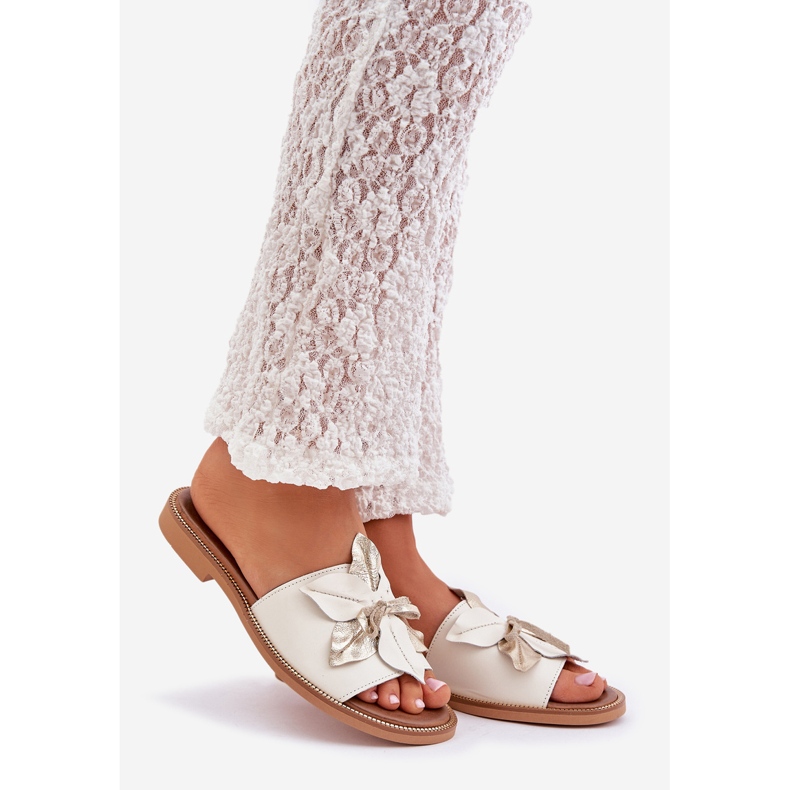 Talltor med dekoration naturligt läder zazoo 3667 vit 1