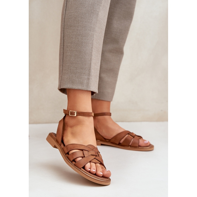 Zazoo 3688 Camel Flat Football Sandals brun 2