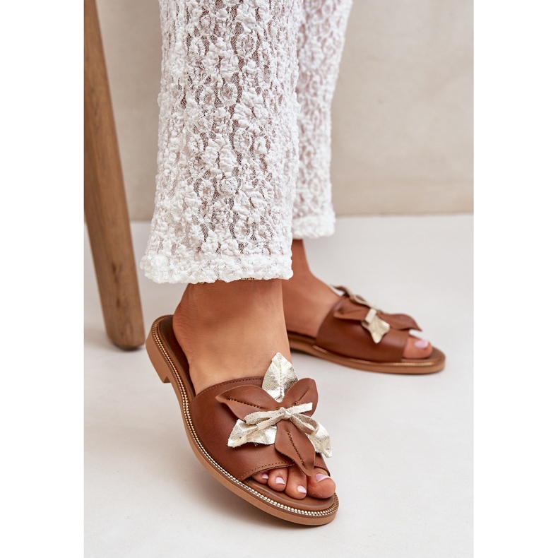 Talltor med dekoration naturligt läder zazoo 3574/z kamel brun 2