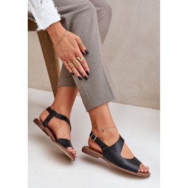 Lewski Shoes Lädersandaler för spännet med pumpande Lewski 3041 svart 6