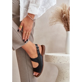 Lewski Shoes Lädersandaler för spännet med pumpande Lewski 3041 svart 5