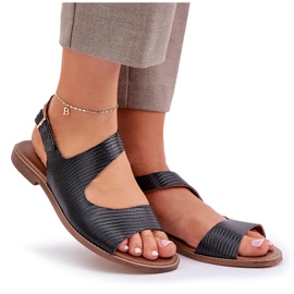 Lewski Shoes Lädersandaler för spännet med pumpande Lewski 3041 svart 8