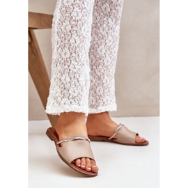 Lewski Shoes Lewski skor 3047 läder flip flops beige 2