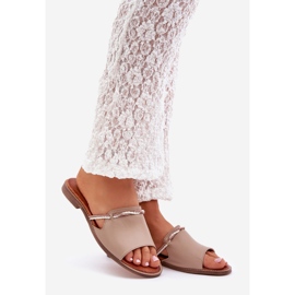 Lewski Shoes Lewski skor 3047 läder flip flops beige 1