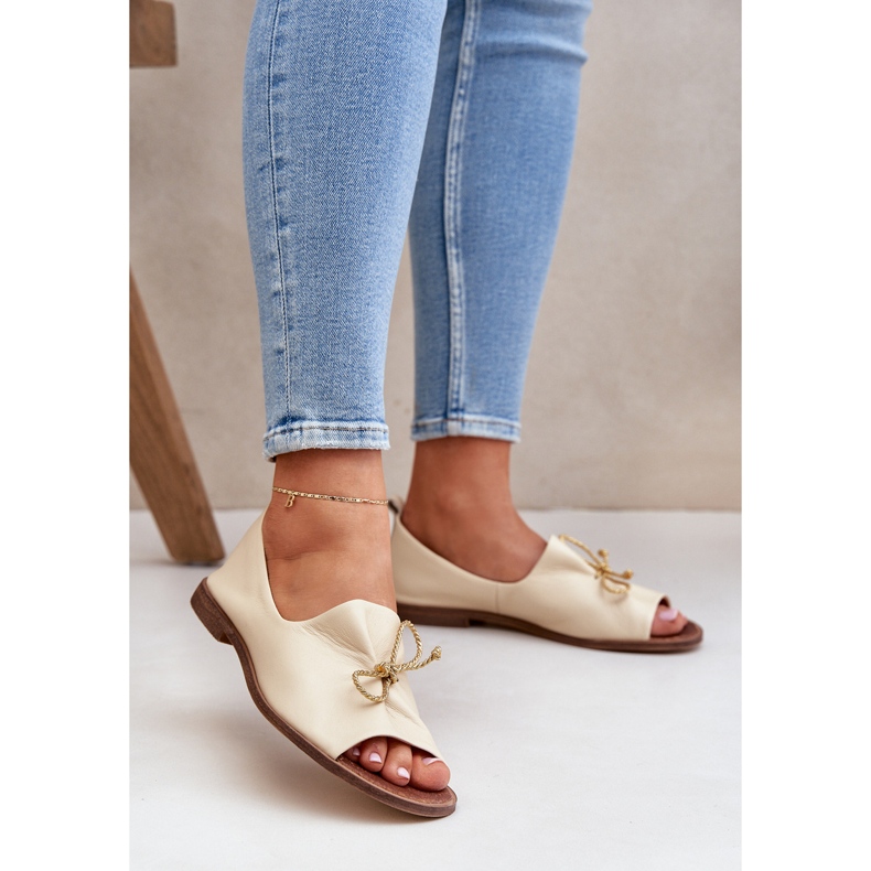 Zazoo 2660 läderballerinas kvinnors ljus beige 2