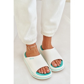 Kvinnors flip flops på plattformen Big Star NN274A038 White-Cham vit 4