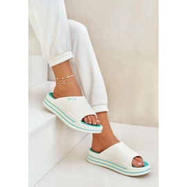 Kvinnors flip flops på plattformen Big Star NN274A038 White-Cham vit 5
