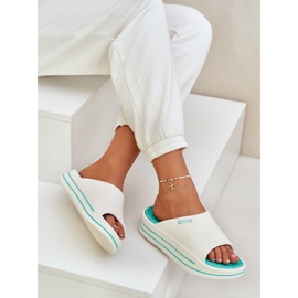 Kvinnors flip flops på plattformen Big Star NN274A038 White-Cham vit 6