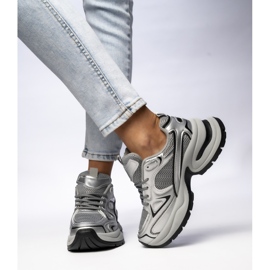 Kvinnors grå-silver-sportsneakers 1