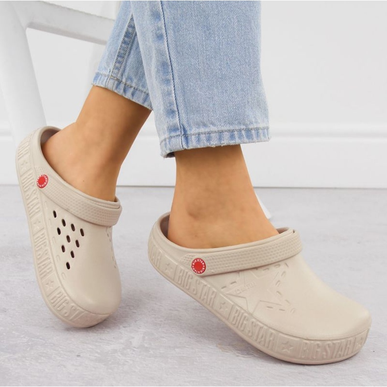 Kvinnors Clogs Big Star II275012 Beige 2