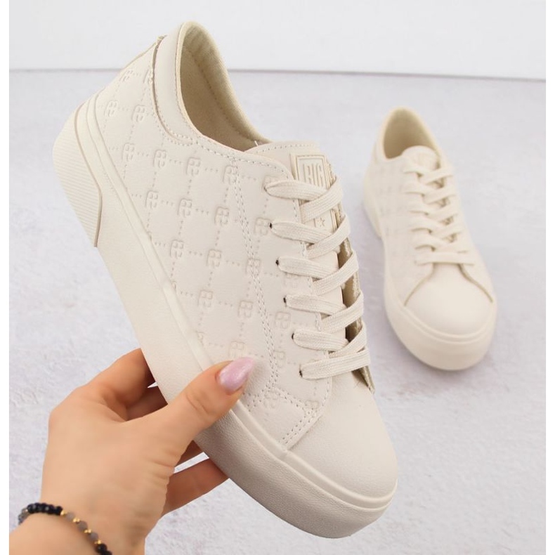 Kvinnors Big Star RR274336 Beige Sneakers 1