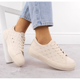 Kvinnors Big Star RR274336 Beige Sneakers 2