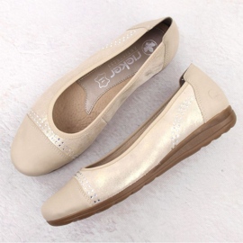 Skor, kvinnors ballerinas rieker l9353-62 beige 6