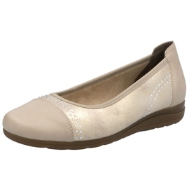 Skor, kvinnors ballerinas rieker l9353-62 beige 7