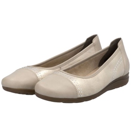 Skor, kvinnors ballerinas rieker l9353-62 beige 12