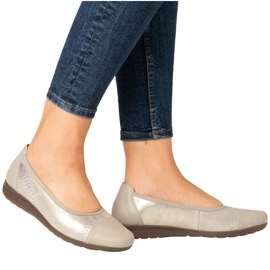 Skor, kvinnors ballerinas rieker l9353-62 beige 14