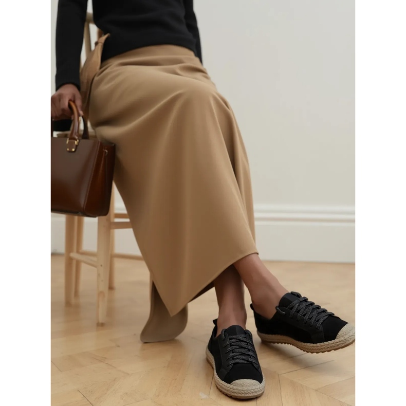 Kvinnors espadrilles noir spets svart 1