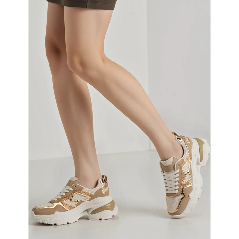 Sneakers glam khaki grön 1