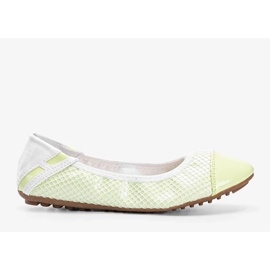 D/GMR Debbies gröna pastellackade ballerinor vit 1