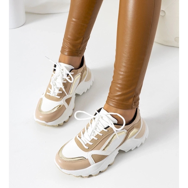D/GMR Rosa sneakers med en metallisk accent Gordani beige 2