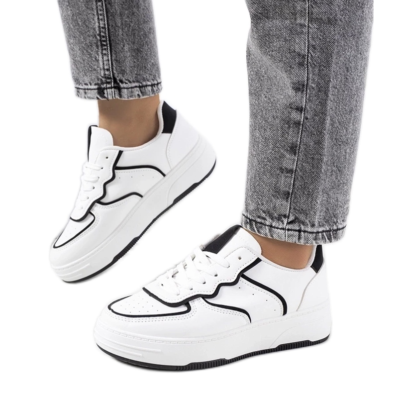 D/GMR Bieke sneakers för kvinnor, vita och svarta 2