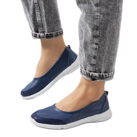 D/GMR Mirjam ballerinor i marinblå läder 1