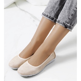 D/GMR Elmas ballerinor i beige läder 1