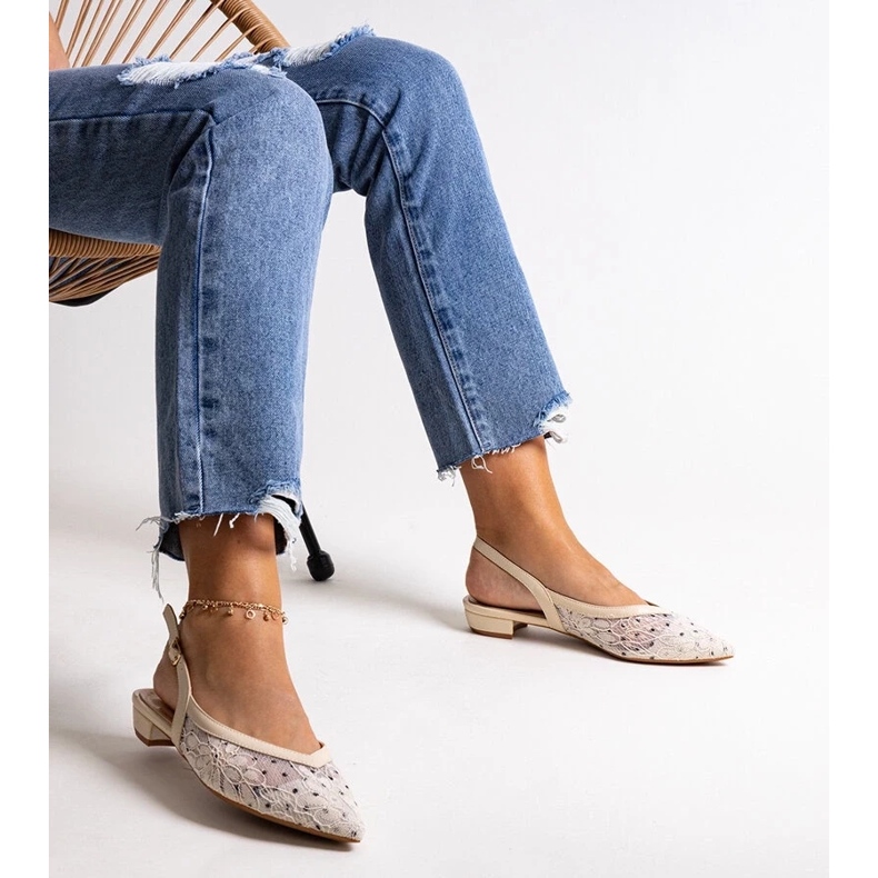 D/GMR Marlioz ballerinor i beige spets 2