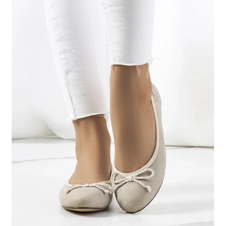 D/GMR Beiga ballerinor för damer från Villers beige 1