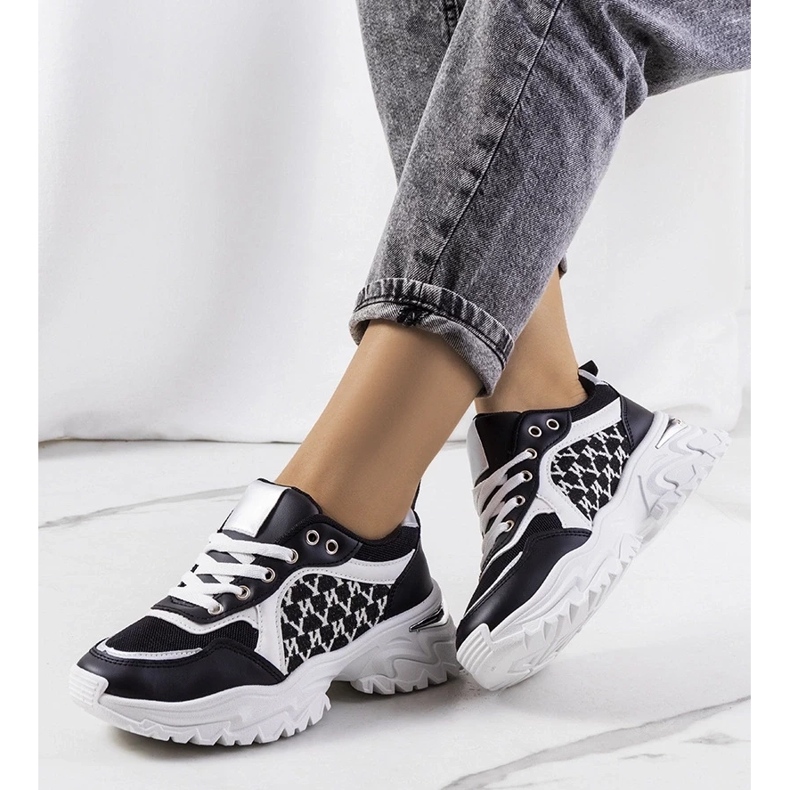 D/GMR Svarta och vita Florival-sneakers för kvinnor 2