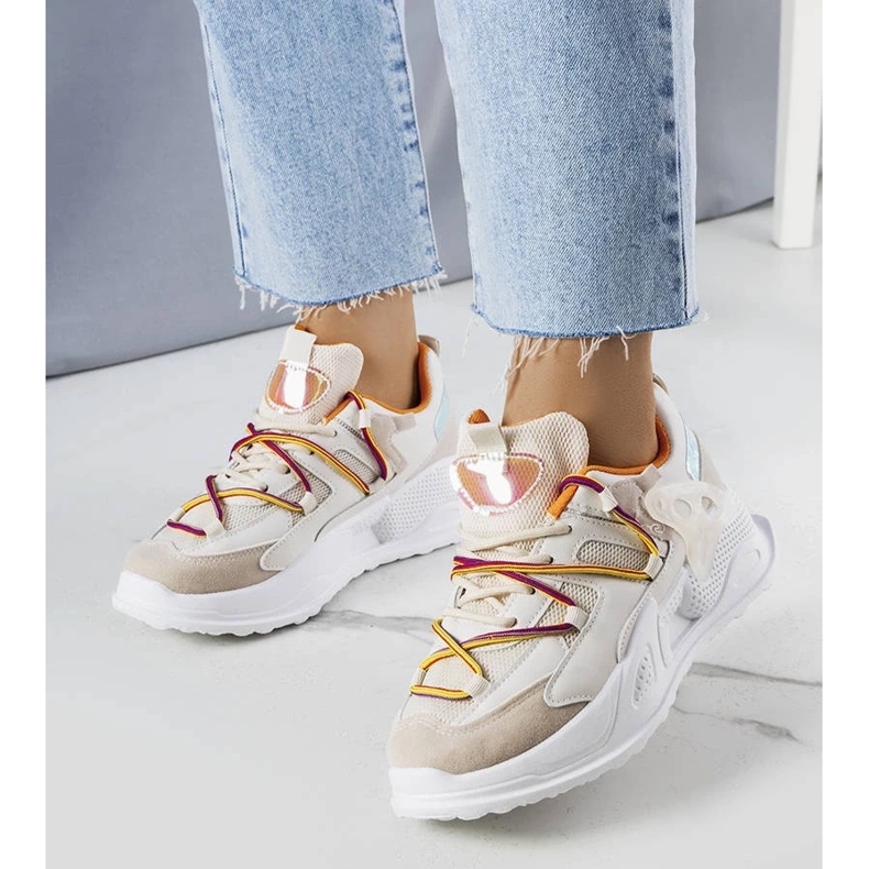 D/GMR Beige sneakers i blandat tyg från Traci 1