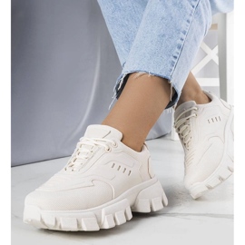 D/GMR Beige sneakers på massiv sula från Inez 2