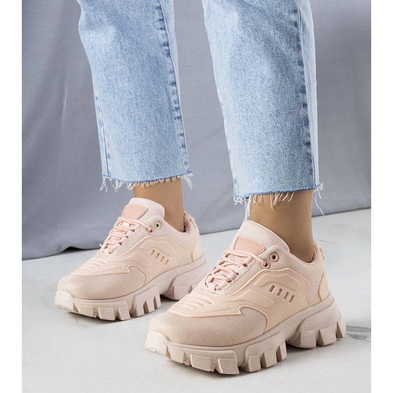 D/GMR Rosa sneakers på massiv sula från Inez 2