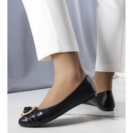 D/GMR Svarta ballerinor med gulddekor från Antoinette 2