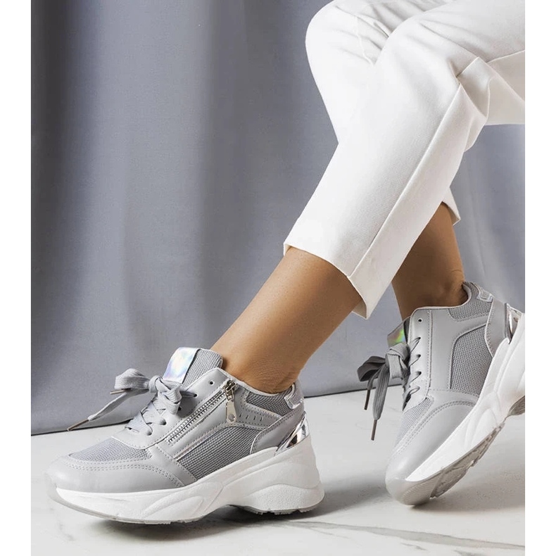 D/GMR Grå wedge sneakers från Stacey 2