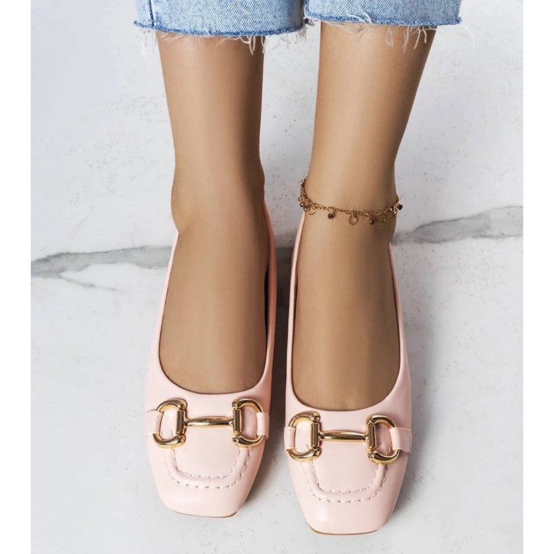 D/GMR Rosa ballerinor med gulddekor från Iris 1