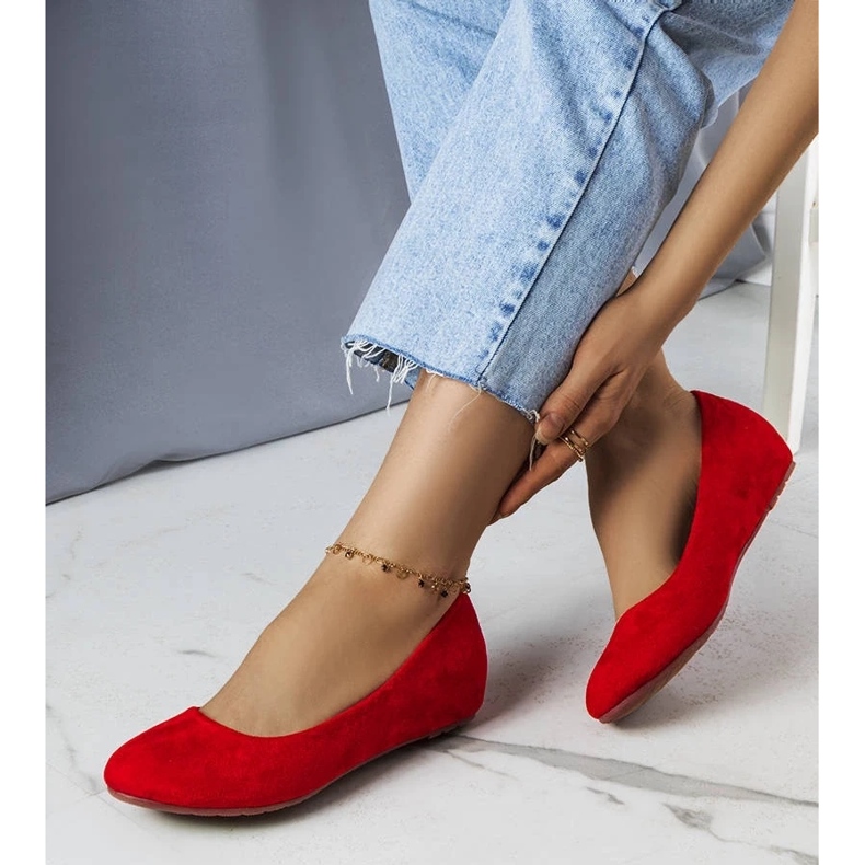 D/GMR Röda ballerinor med låg kil från Sylvia 2