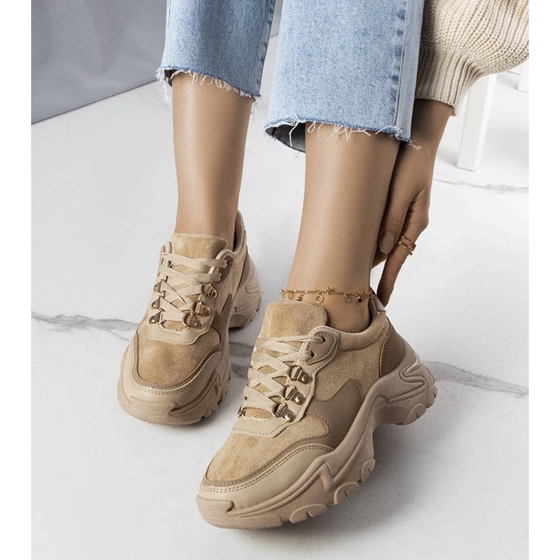 D/GMR Beige sneakers i blandat tyg från Jenna 2