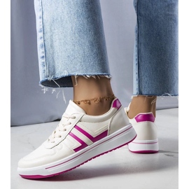 D/GMR Krämfärgade sneakers med rosa inlägg från Olympia beige 2