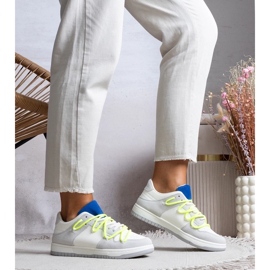 D/GMR Grå sneakers kvinnors sneakers med neon snören arcobaleno 1