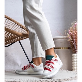 D/GMR Grå sneakers kvinnors sneakers med röda arcobaleno -snören 2