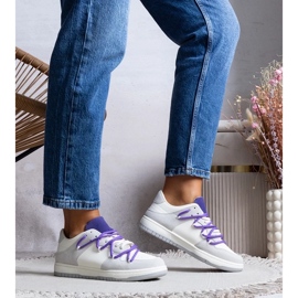 D/GMR Grå sneakers kvinnors sneakers lila snören arcobaleno 1