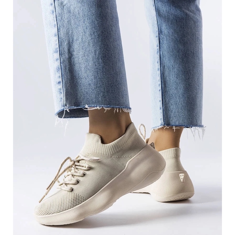 D/GMR Lavallée sneakers i beige tyg 1