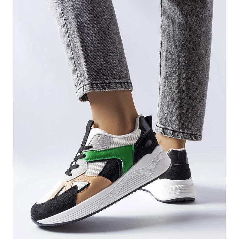 D/GMR Svarta sneakers i blandade material från Riel vit 2