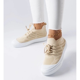 D/GMR Beige sneakers i stretchtyg från Polaire 1