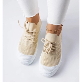D/GMR Beige sneakers i stretchtyg från Polaire 2