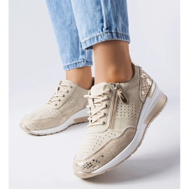 D/GMR Beige läder sneakers för jazzar kil 1