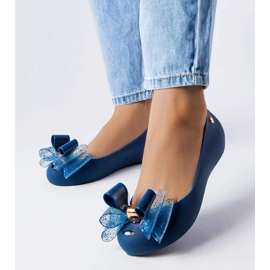 D/GMR Marinblå Meliski balettlägenheter med en Jerome rosett 1